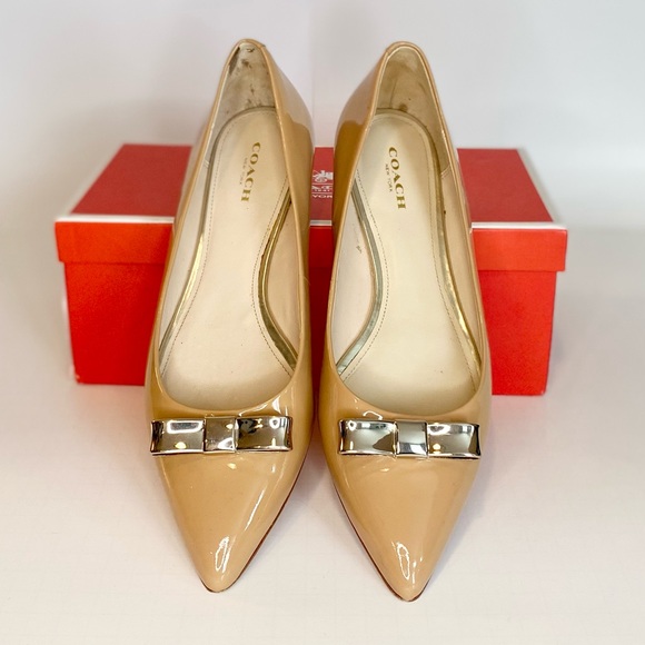 Coach Wilma Patent Leather Flats Light Camel - Picture 2 of 15